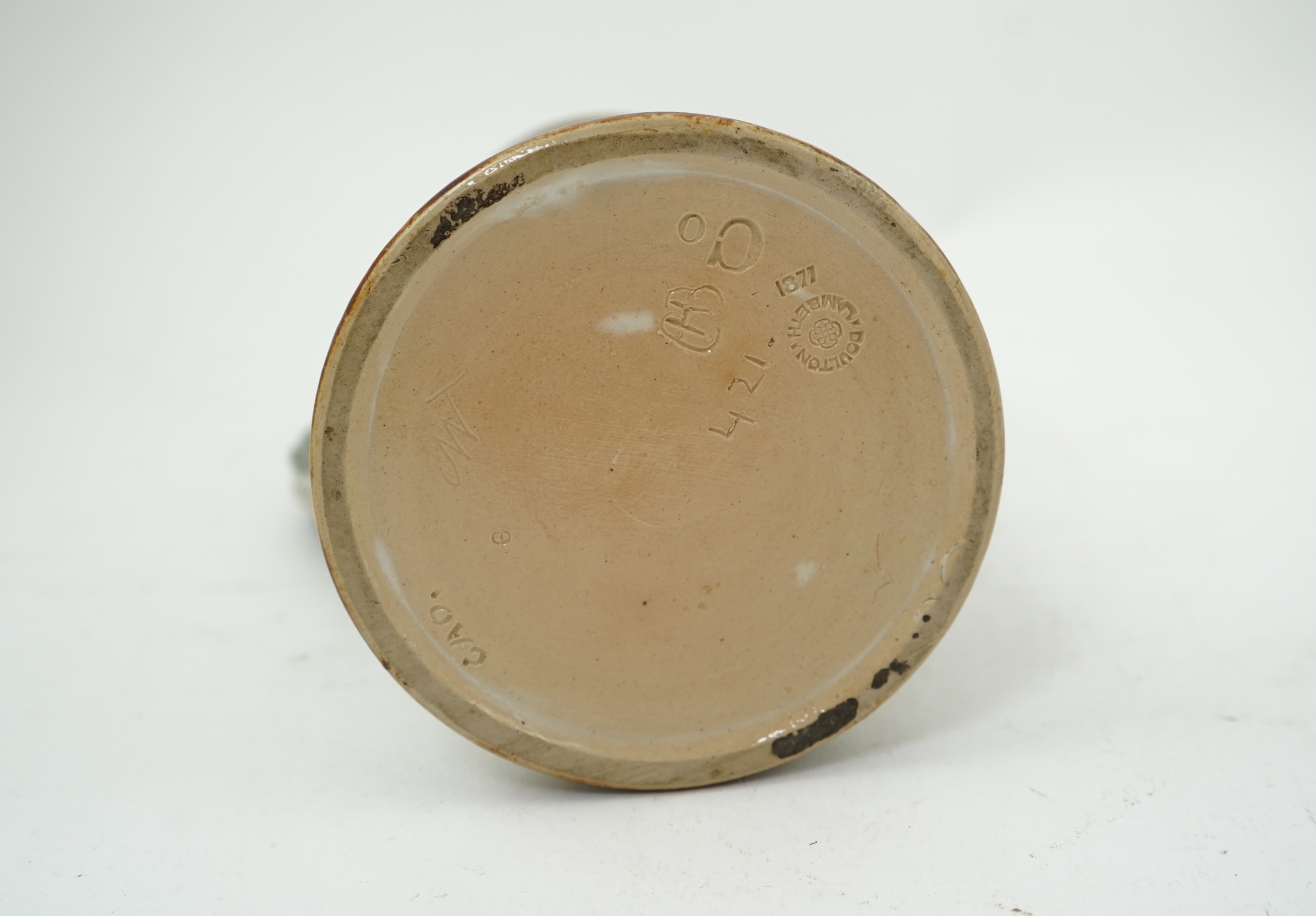 Hannah Barlow for Doulton Lambeth: A Stoneware Lemonade jug and two beakers